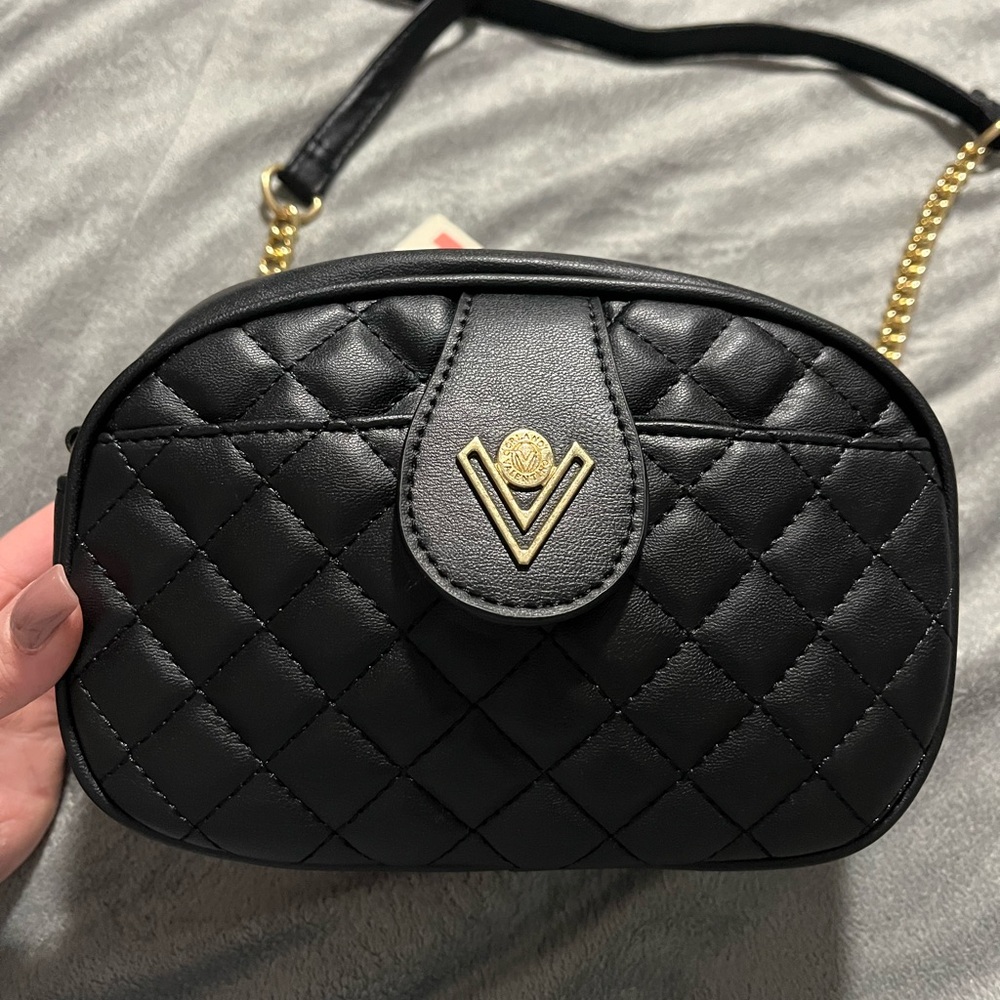 Black Quilted Crossbody